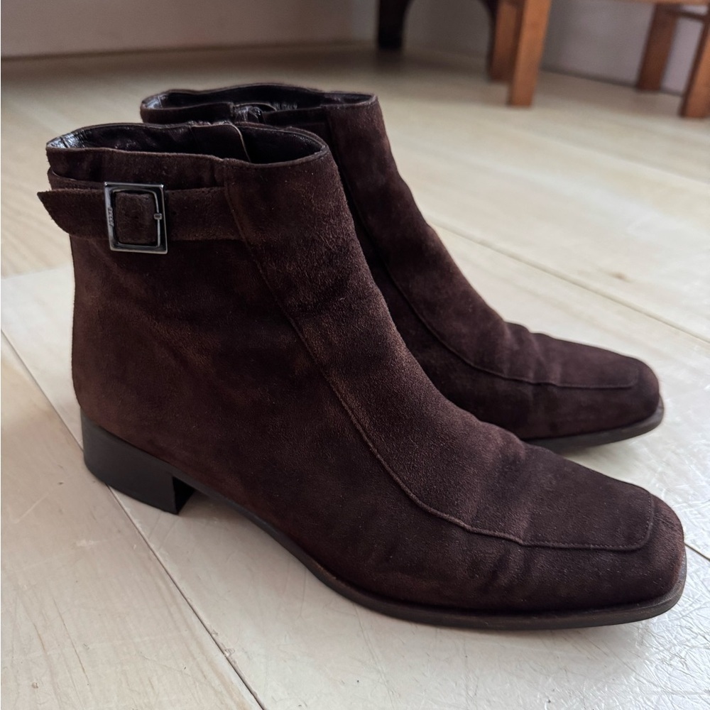 Bally Brown Suede Boots Made In Italy